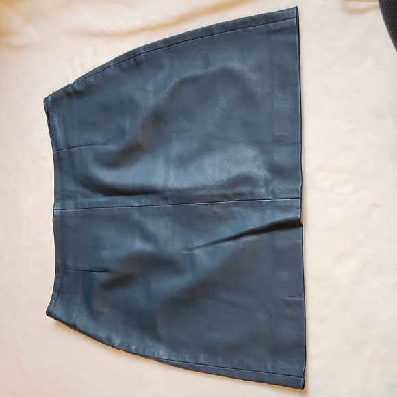 Zara Dresses & Skirts - Zara Basic Women's Blue/Green Mini, Bodycon,  Leather Like Material Sz S